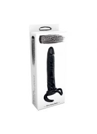Чёрная насадка-фаллос для двойного проникновения INFLATABLE DILDO SLIM DONG  - 13,5 см. - Toyz4lovers - в Обнинске купить с доставкой