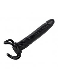 Чёрная насадка-фаллос для двойного проникновения INFLATABLE DILDO SLIM DONG  - 13,5 см. - Toyz4lovers - в Обнинске купить с доставкой