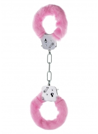 Розовые меховые наручники с ключами - Toy Joy - купить с доставкой в Обнинске