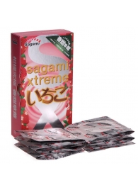 Презервативы Sagami Xtreme Strawberry c ароматом клубники - 10 шт. - Sagami - купить с доставкой в Обнинске