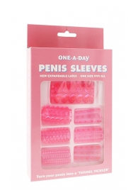 Набор из 7 розовых насадок на пенис ONE-A-DAY PENIS SLEEVES PINK - Seven Creations - в Обнинске купить с доставкой
