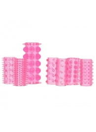 Набор из 7 розовых насадок на пенис ONE-A-DAY PENIS SLEEVES PINK - Seven Creations - в Обнинске купить с доставкой