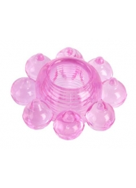 Розовое гелевое эрекционное кольцо-цветок - Toyfa Basic - в Обнинске купить с доставкой
