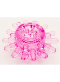 Розовое гелевое эрекционное кольцо с шипиками - Toyfa Basic - в Обнинске купить с доставкой
