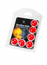 Набор из 6 шариков с массажным маслом Brazilian Balls с охлаждающим и разогревающим эффектом - Secret Play - купить с доставкой в Обнинске