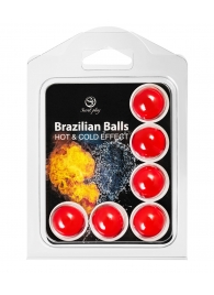 Набор из 6 шариков с массажным маслом Brazilian Balls с охлаждающим и разогревающим эффектом - Secret Play - купить с доставкой в Обнинске