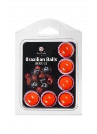 Набор из 6 шариков с массажным маслом Brazilian Balls с ароматом ягод - Secret Play - купить с доставкой в Обнинске