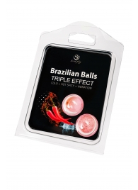 Набор из 2 шариков с массажным маслом Brazilian Balls с тройным эффектом - Secret Play - купить с доставкой в Обнинске