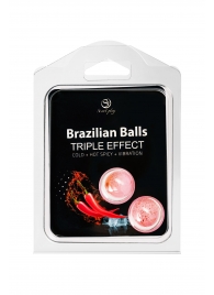 Набор из 2 шариков с массажным маслом Brazilian Balls с тройным эффектом - Secret Play - купить с доставкой в Обнинске