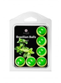 Набор из 6 шариков с массажным маслом Brazilian Balls с ароматом мяты - Secret Play - купить с доставкой в Обнинске