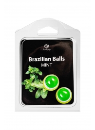 Набор из 2 шариков с массажным маслом Brazilian Balls с ароматом мяты - Secret Play - купить с доставкой в Обнинске