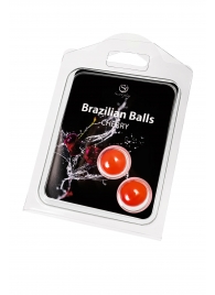 Набор из 2 шариков с массажным маслом Brazilian Balls с ароматом вишни - Secret Play - купить с доставкой в Обнинске