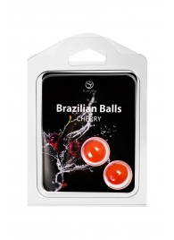 Набор из 2 шариков с массажным маслом Brazilian Balls с ароматом вишни - Secret Play - купить с доставкой в Обнинске