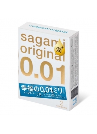 Увлажнённые презервативы Sagami Original 0.01 Extra Lub - 2 шт. - Sagami - купить с доставкой в Обнинске