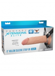 Полый страпон на ремнях 6’’ Hollow Silicone Strap-on - Pipedream - купить с доставкой в Обнинске