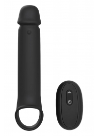 Черная насадка-удлинитель с вибрацией Vibrating Extender With Remote - Dream Toys - в Обнинске купить с доставкой
