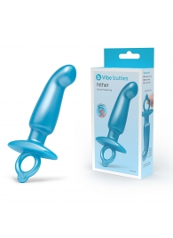 Голубая анальная пробка для массажа простаты Hither Silicone Prostate Plug - 14,3 см. - b-Vibe - в Обнинске купить с доставкой