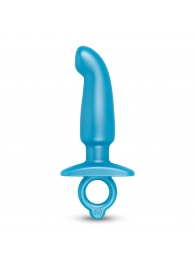 Голубая анальная пробка для массажа простаты Hither Silicone Prostate Plug - 14,3 см. - b-Vibe - в Обнинске купить с доставкой