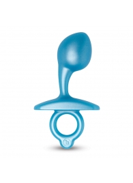 Голубая анальная пробка для массажа простаты Bulb Silicone Prostate Plug - 10,7 см. - b-Vibe - в Обнинске купить с доставкой