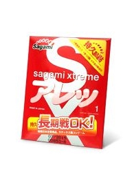 Утолщенный презерватив Sagami Xtreme FEEL LONG с точками - 1 шт. - Sagami - купить с доставкой в Обнинске