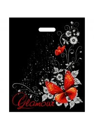 Черный пакет Glamour с вырубной ручкой (38х47 см) - Сима-Ленд - купить с доставкой в Обнинске