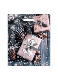 Новогодний пакет с принтом в виде подарков и вырубной ручкой (45х38 см) - Сима-Ленд - купить с доставкой в Обнинске