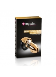 Золотистый пояс верности Pubic Enemy No1 Gold Edition для электростимуляции - MyStim - купить с доставкой в Обнинске
