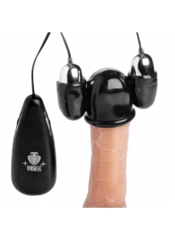 Черная стимулирующая насадка для головки полового члена Multi Speed Vibrating Penis Head Teaser - XR Brands - в Обнинске купить с доставкой