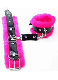 Розовые наручники с мехом BDSM Light - БДСМ Арсенал - купить с доставкой в Обнинске