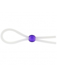 Прозрачное лассо с фиолетовой бусиной SILICONE COCK RING WITH BEAD LAVENDER - NMC - в Обнинске купить с доставкой