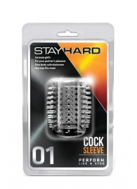 Прозрачная насадка с шипами STAY HARD COCK SLEEVE 01 CLEAR - Blush Novelties - в Обнинске купить с доставкой