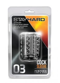 Прозрачная насадка с шипами и шишечками STAY HARD COCK SLEEVE 03 CLEAR - Blush Novelties - в Обнинске купить с доставкой