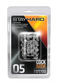 Прозрачная насадка с капельками STAY HARD COCK SLEEVE 05 CLEAR - Blush Novelties - в Обнинске купить с доставкой