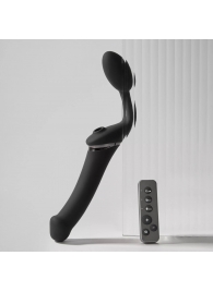 Черный безремневой вибрострапон Strap-On-Me Multi Orgasm Size XL - Strap-on-me - купить с доставкой в Обнинске