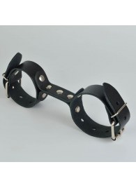 Черные кожаные наручники-фиксатор - Sitabella - купить с доставкой в Обнинске