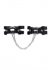 Черные кожаные оковы из двух ремешков - Pecado - купить с доставкой в Обнинске
