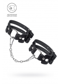 Черные кожаные оковы из двух ремешков - Pecado - купить с доставкой в Обнинске