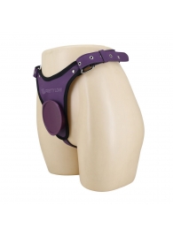 Фиолетовые трусики харнесс с платформой Caludio III - Baile - купить с доставкой в Обнинске