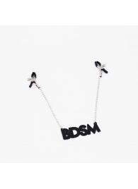 Зажимы на соски с кожаной подвеской BDSM - Crazy Handmade - купить с доставкой в Обнинске