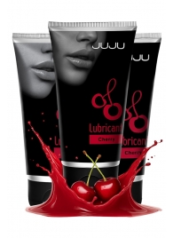 Набор из 3 съедобных лубрикантов JUJU со вкусом вишни - JuJu - купить с доставкой в Обнинске