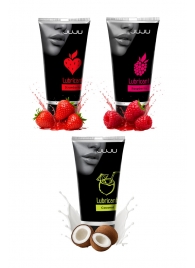 Набор из 3 съедобных лубрикантов JUJU (клубника, малина, кокос) - JuJu - купить с доставкой в Обнинске