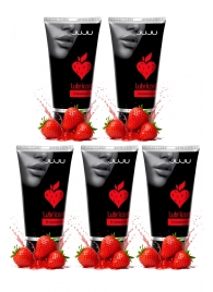Набор из 5 съедобных лубрикантов JUJU со вкусом клубники - JuJu - купить с доставкой в Обнинске