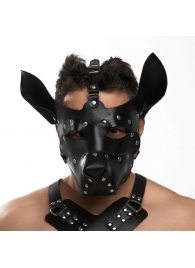 Черная кожаная маска «Собака» - Crazy Handmade - купить с доставкой в Обнинске