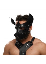 Черная кожаная маска «Собака» - Crazy Handmade - купить с доставкой в Обнинске