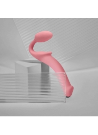 Розовый безремневой страпон Strap-on-me Semi-Realistic Bendable Strap-On size S - Strap-on-me - купить с доставкой в Обнинске