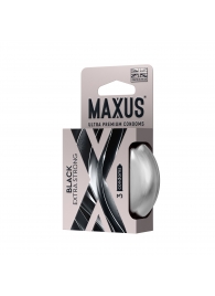Черные утолщенные презервативы MAXUS Extra Strong с железным кейсом - 3 шт. - Maxus - купить с доставкой в Обнинске