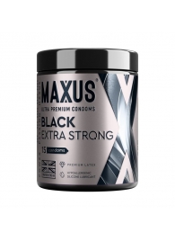 Черные утолщенные презервативы MAXUS Extra Strong с железным кейсом - 15 шт. - Maxus - купить с доставкой в Обнинске