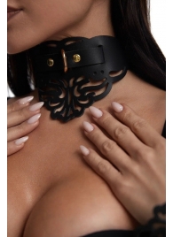 Фигурный чокер с узорами и золотистой фурнитурой - Crazy Handmade - купить с доставкой в Обнинске