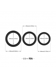 Набор из 3 черных эрекционных колец Stay Hard - Boys of Toys - в Обнинске купить с доставкой