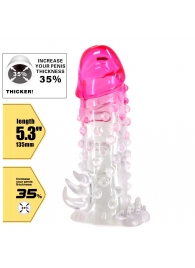 Прозрачно-розовая насадка на пенис Wilford - 13,5 см. - Baile - в Обнинске купить с доставкой Прозрачно-розовая насадка на пенис Wilford - 13,5 см. - Baile - в Обнинске купить с доставкой